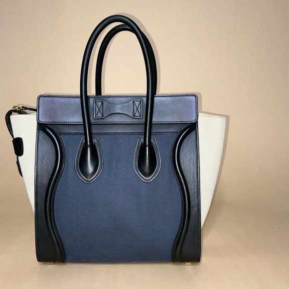 Celine Luggage Tote Handbag
Blue Cream - Picture 2 of 5